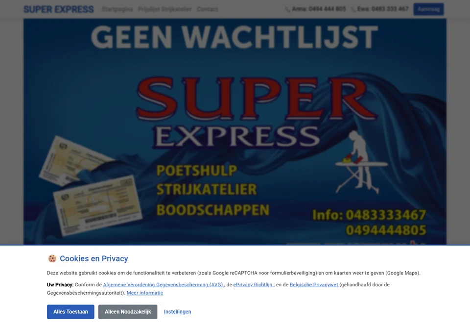 Homepage preview of SuperExpress
